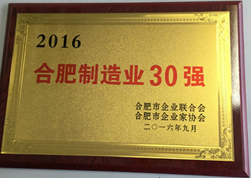 2016合肥制造业企业30强奖牌